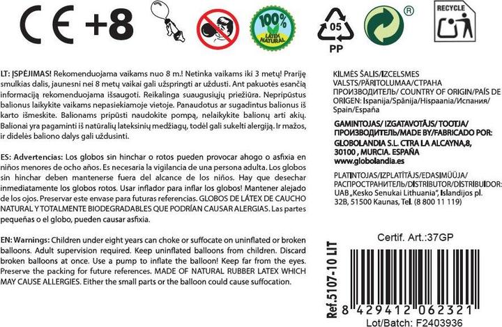 Actual product image Globolandia Balloon, blue, D45 cm 5 pcs (5x)