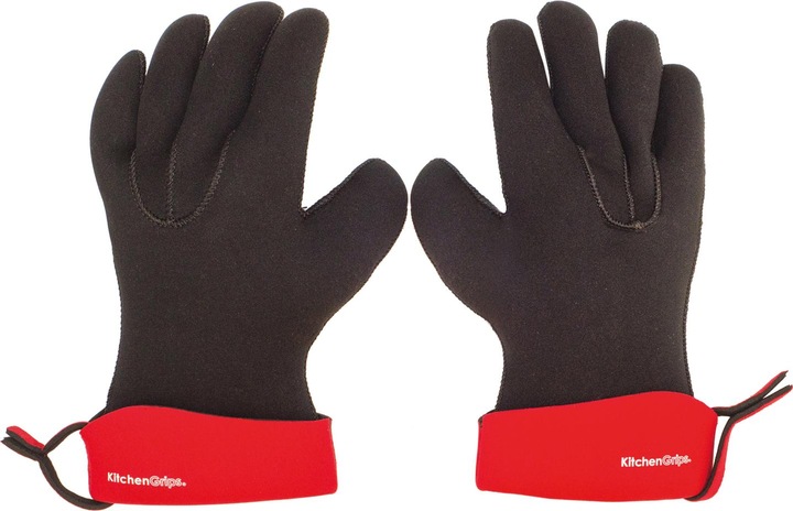 Produktbild Cuisipro Küchenhandschuhe Gr. L, 5 Finger, schwarz rot (Gummi/Neopren)