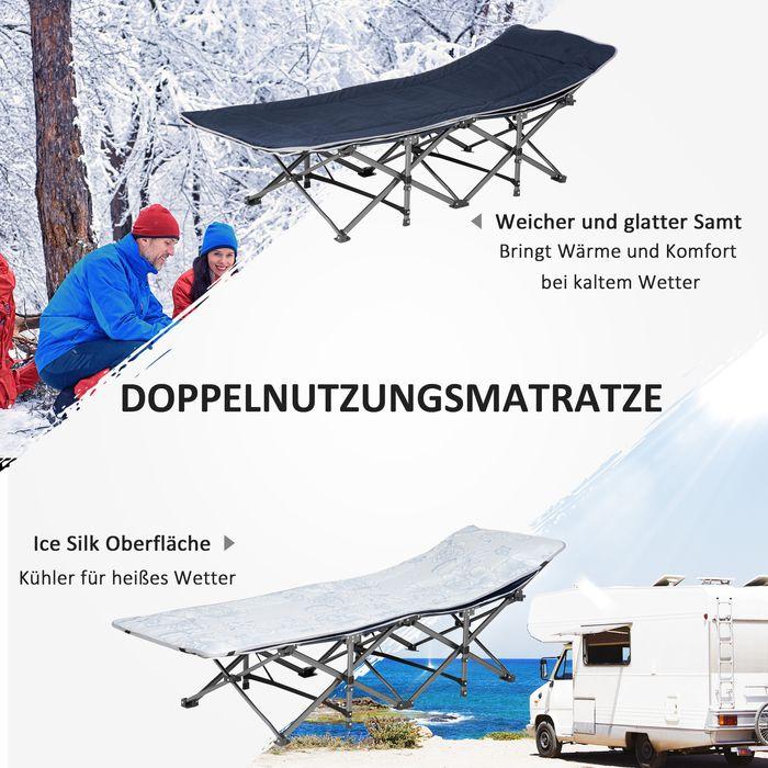 Image du produit Swisshandel24 Campingbett klappbar Feldbett mit Kopfkissen, 188x64.5x53cm, dunkelblau