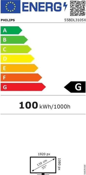 Energie-Label Philips 55BDL3105X (1920 x 1080 Pixel, 55")