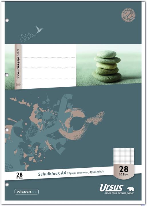 Actual product image Ursus School block (A4, Checked, Soft cover)