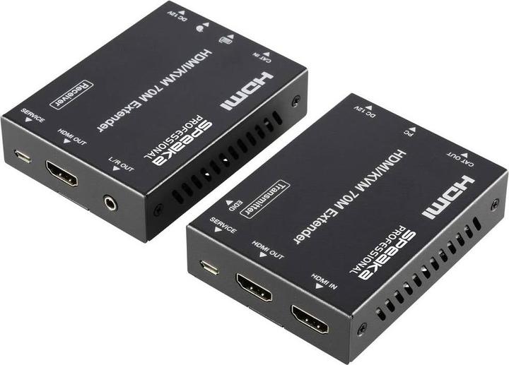 Actual product image SpeaKa Professional SP-11562928 HDMI Extender Set controllable via PC 4096 x 2160 pixels Black (matt)