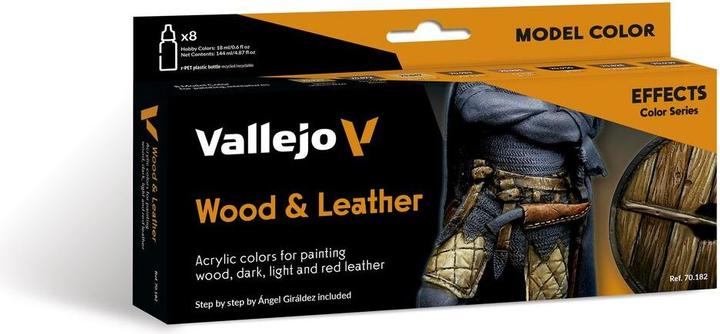 Produktbild Vallejo Wood Leather Set (8 Farben) Model Air (17 ml)