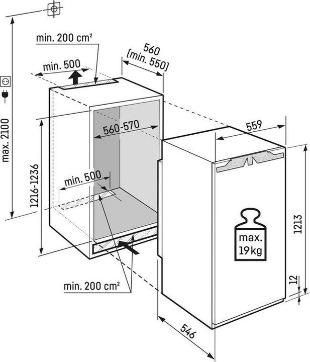 Actual product image Liebherr Integrierbarer Kühlschrank mit EasyFresh (201 l)