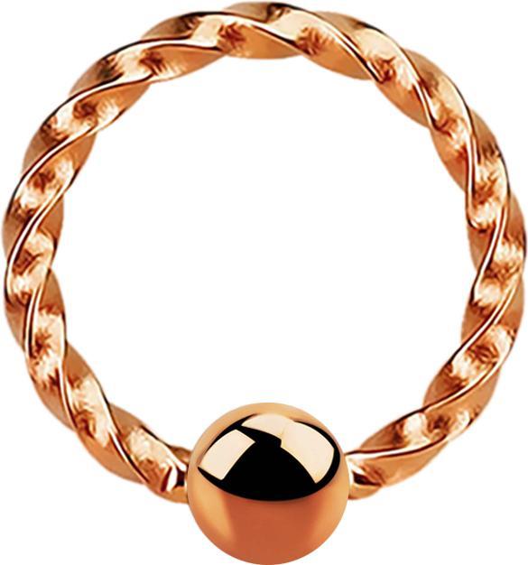 Produktbild Star Piercing Micro Ball Closure Ring geflochten rosegold (ohne Messing, Chirurgenstahl 316L)