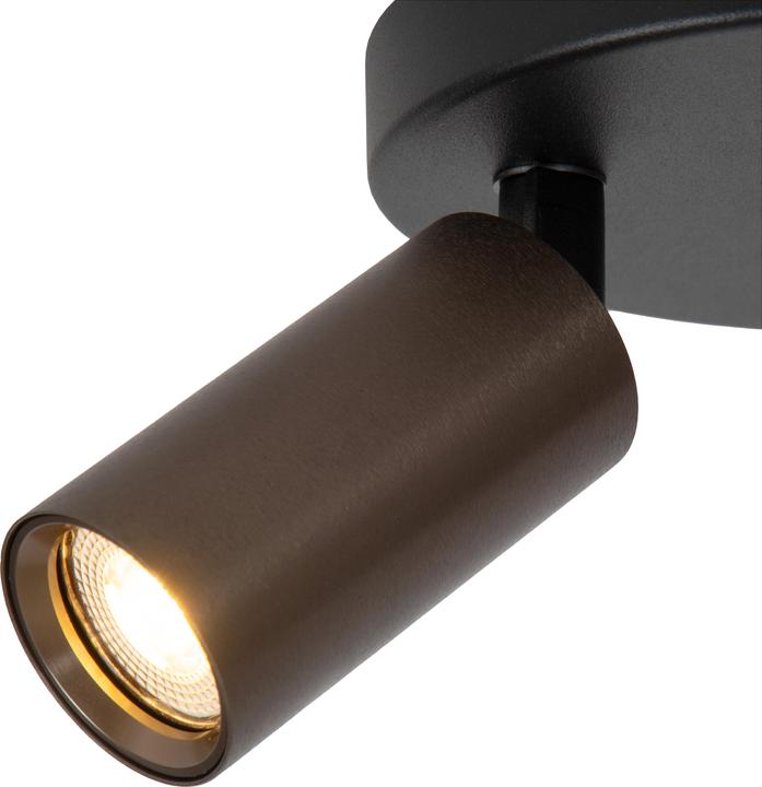 Produktbild Lucide RITMO - Plafondspot - Ã˜ 18 cm - 3xGU10 (MR11) - Koffie (GU10)