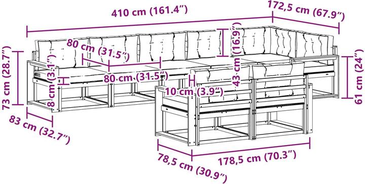 Produktbild vidaXL Outdoor-Sofa