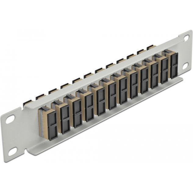 Thumbnail - Delock 10? LWL Patchpanel 12 Port SC Duplex beige 1 HE grau, Server Zubehör, Grau