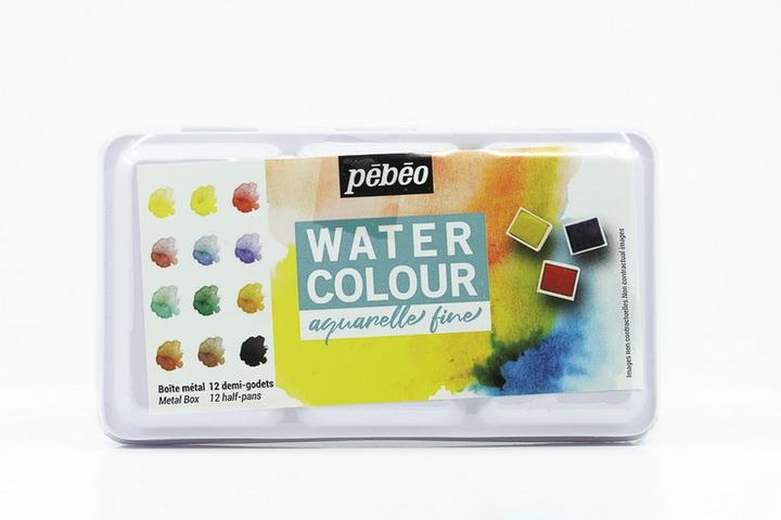 Produktbild Pebeo Feine Aquarellfarben Aquarell Farbkasten: 12 Halbe Näpfchen
