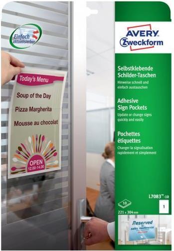 Produktbild Avery L7083-10 selbstklebendes Etikett Rechteck Dauerhaft Transparent 10 Stück(e)