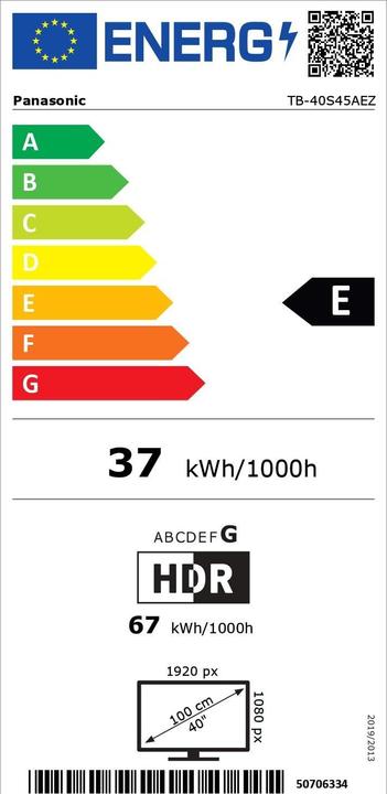 Energie-Label Panasonic TB-40S45AEZ (40", LED, Full HD, 2024)