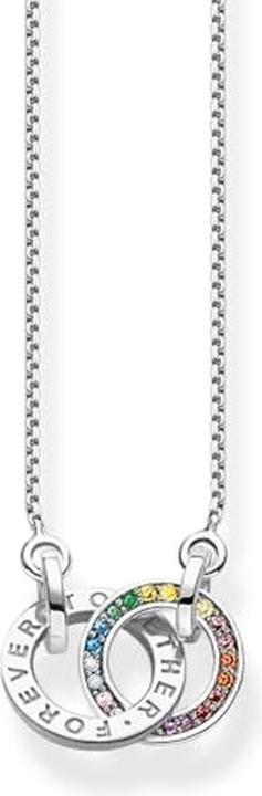 Immagine prodotto Thomas Sabo Collana con due anelli con pietre colorate in argento annerito (Argento 925, 50 - 55 cm)