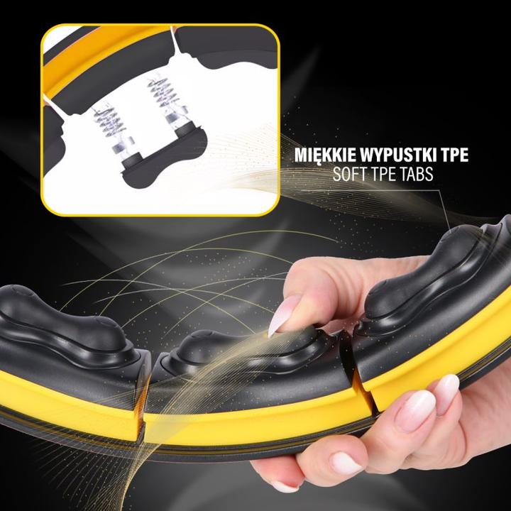 Produktbild HMS Hhm21 Hula Hoop Schwarz/Gelb Mit Magneten Tpe Stollen Und Gewicht + Zähler (100 cm, 1500 g)