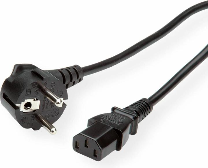 Produktbild Roline Netzkabel gerade IEC-Buchse Schukostecker 3m schwarz (3 m)