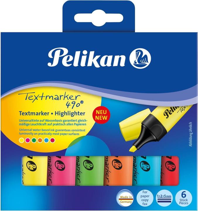 Actual product image Pelikan Highlighter 490 (Neon green, Neon orange, Neon yellow, Neon pink, 2 mm, 6 x)