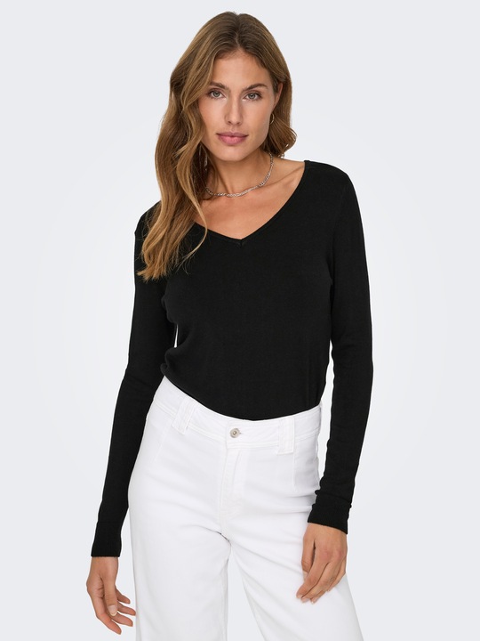 Image du produit Only Coupe normale Encolure en V Poignets côtelés Pulls en maille (L)