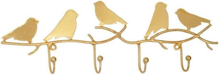 Actual product image Tranquillo Wall hook 4-fold, bird, gold, 36 cm