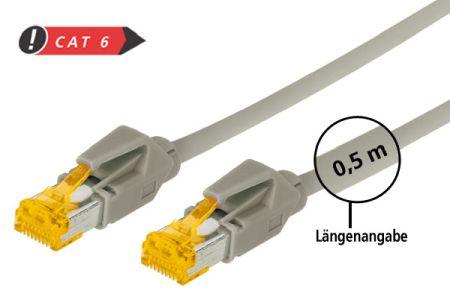 Actual product image Tecline Patch cable S/FTP, PiMF, Cat 6a, grey, 1.5 m For 10 Gigabit/s, halogen-free, with Draka cable and (PiMF, S/FTP, CAT6a, 1.50 m)
