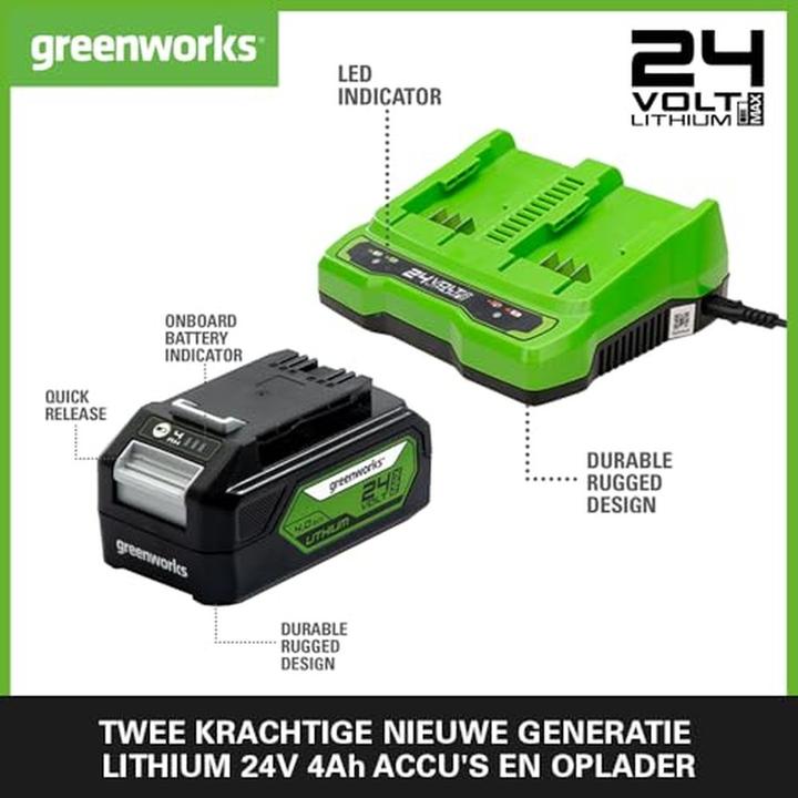 Produktbild Greenworks 24V Starterskit - 2 x 4 Ah Accu's En Duolader (24 V)