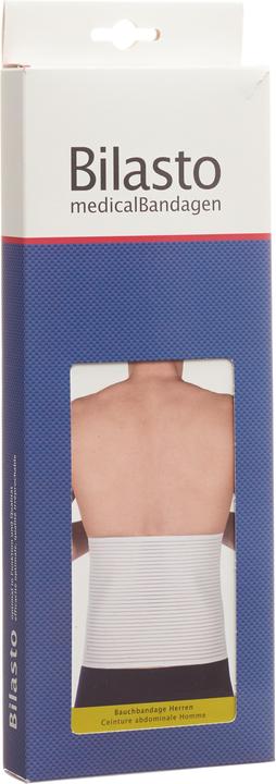Produktbild Bilasto Uno Bauchbandage Herren L weiss mit Micro-Klettverschluss (L)