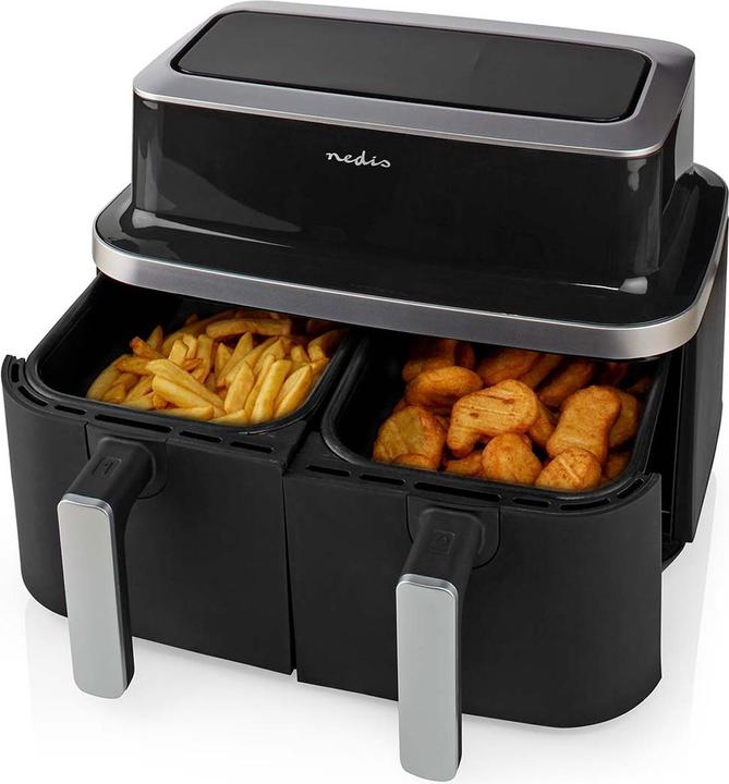 Produktbild Nedis Heteluchtfriteuse - 2x4.2 l - Tijdschakelaar: 60 min - Aantal vooraf ingestelde programmas: 10 - Dig