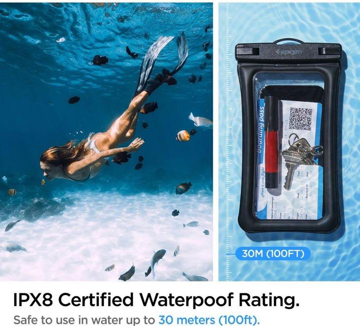 Produktbild Spigen A610 UNIVERSELLES WASSERDICHTES Schwimmgehäuse, Schwarz