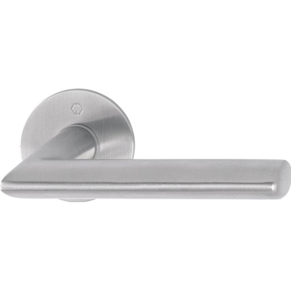 Hoppe, Türgriff + Fenstergriff, Türdrückerpaar Stockholm E1140Z/849N Edelstahl F69 mit Drückerrosetten Vierkantstift 8 m...
