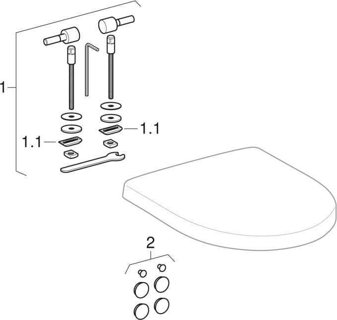 Produktbild Geberit WC-Sitz RENOVA COMPACT abn mit Deckel Scharniere Edelstahl weiss