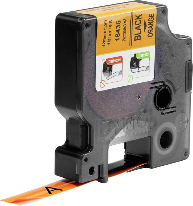 Produktbild Dymo Schriftband RHINO Vinyl (1.20 cm, Orange)