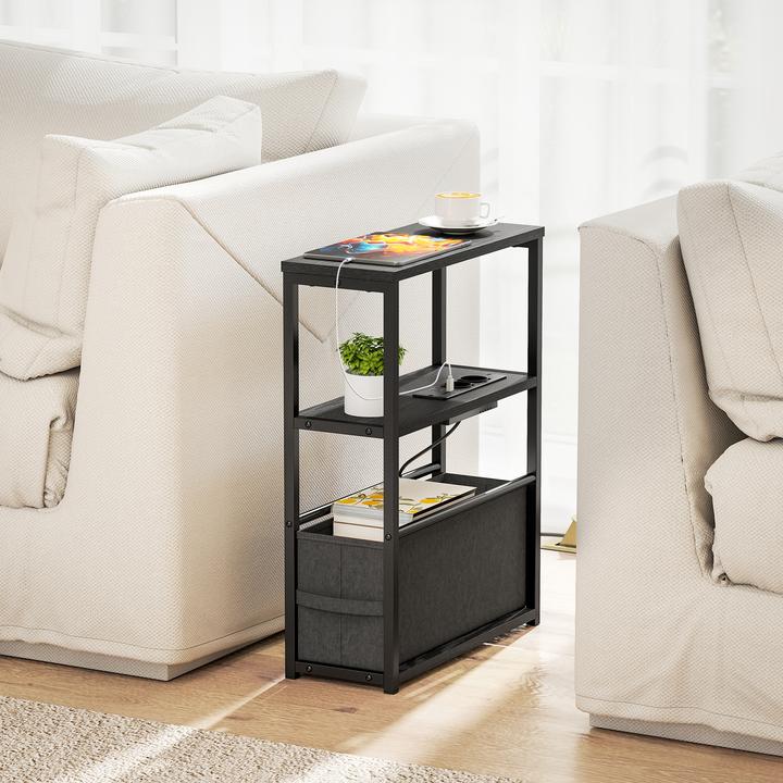 Image du produit Homcom Beistelltisch MDF, Stahl Schwarz