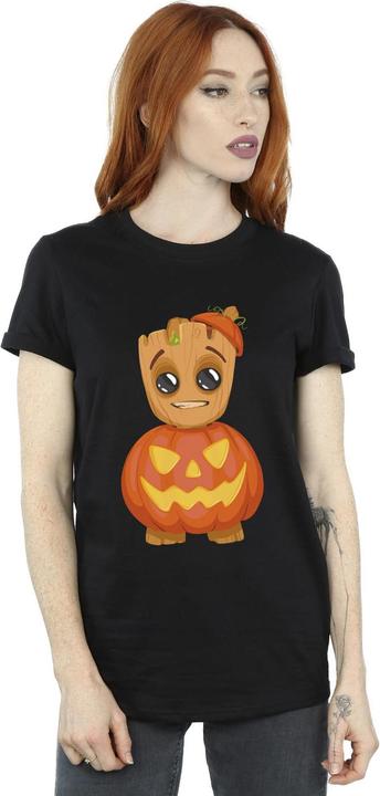 Actual product image I Am Groot Womens/Ladies Groot Pumpkin Cotton Boyfriend T-Shirt (3XL)
