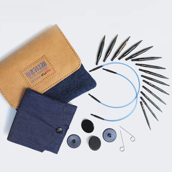 Produktbild Knitpro Set austauschbare Rundstricknadeln Indigo Wood Short