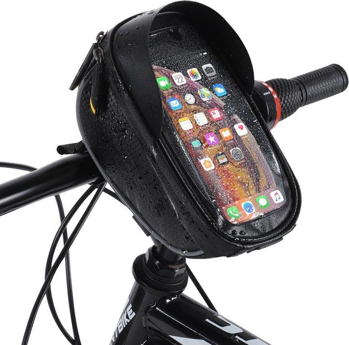 Produktbild Wozinsky Fahrradlenkertasche mit Handytasche 1l schwarz (WBB16BK) (1 l, Lenkertasche)
