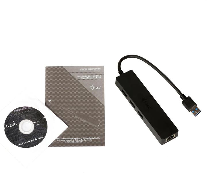 Produktbild i-tec Advance U3GL3SLIM Schnittstellen-Hub USB 3.2 Gen 1 (3.1 Gen 1) Typ-A Schwarz (USB-A, 4 Ports)