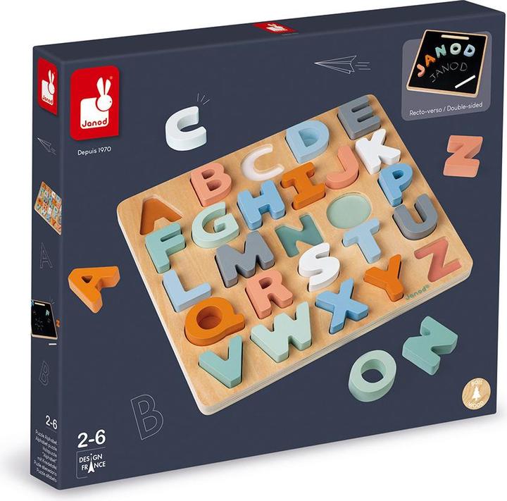 Actual product image Janod Alphabet with chalkboard (26 pieces)