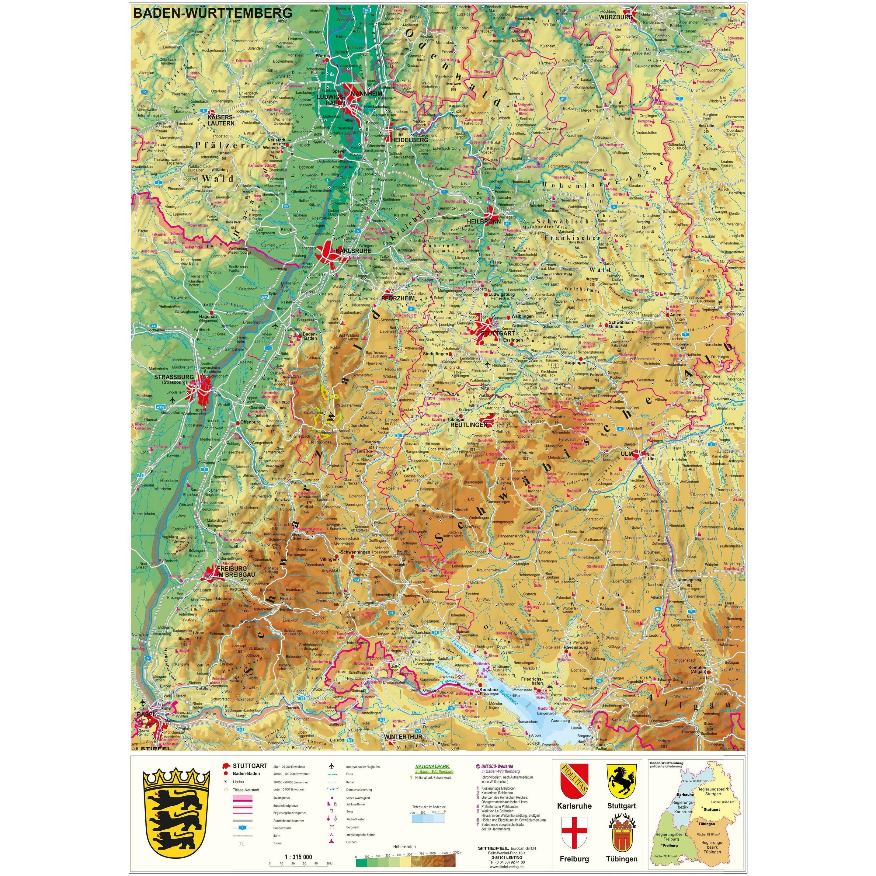 Stiefel Eurocart Stiefel:Baden-Württemberg physisch (41273469)