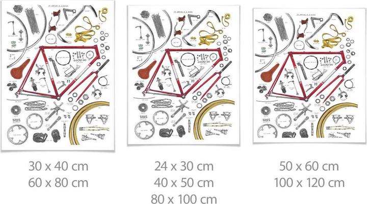 Image du produit Trenddeko Structure d'un vélo (60 x 80 cm)