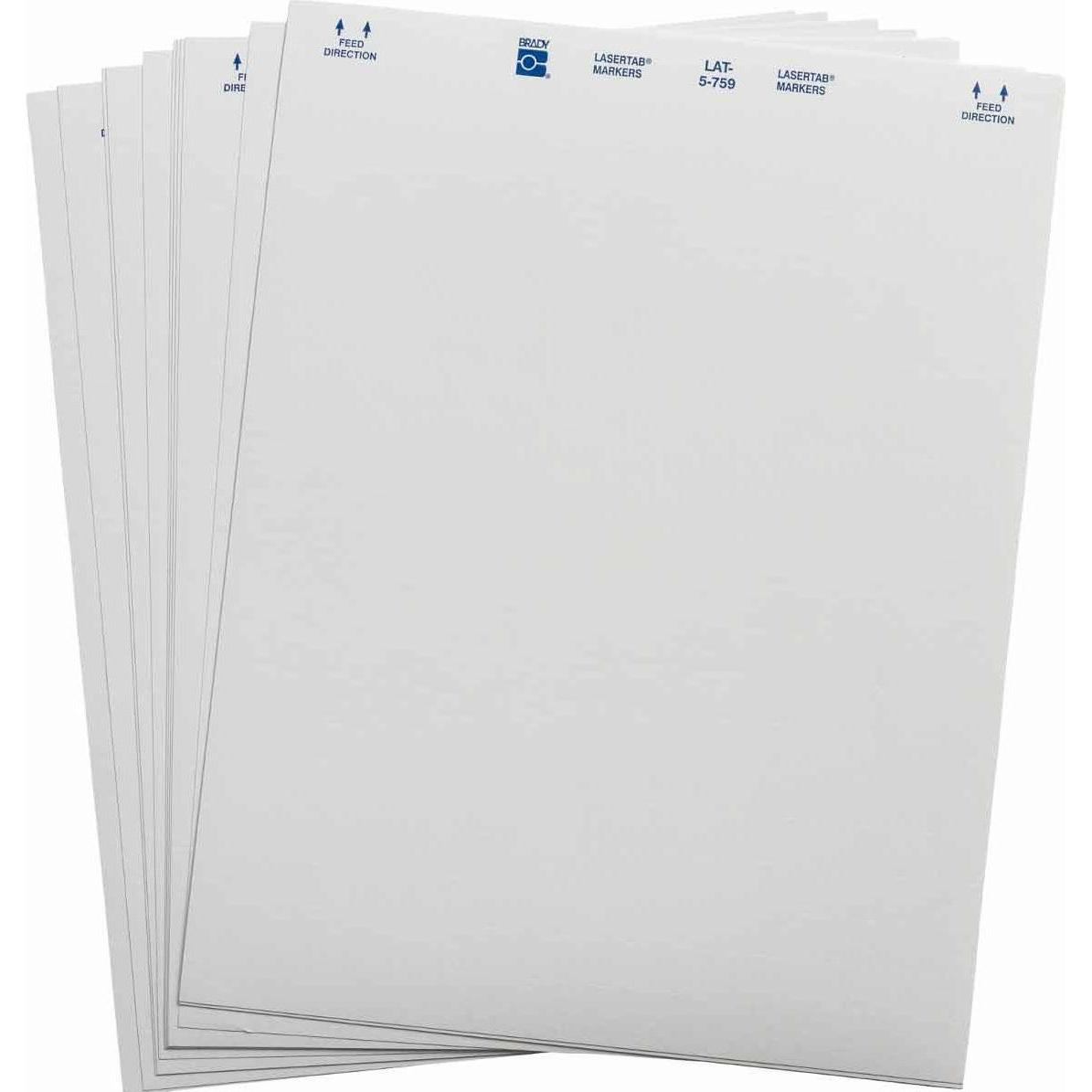 Brady LAT-5-759-10, Papier, matt, Weiss, 20.32 x 12.70 mm, dauerhaft klebend, US-Letter, 8-bahnig ( (LAT-5-759-10)