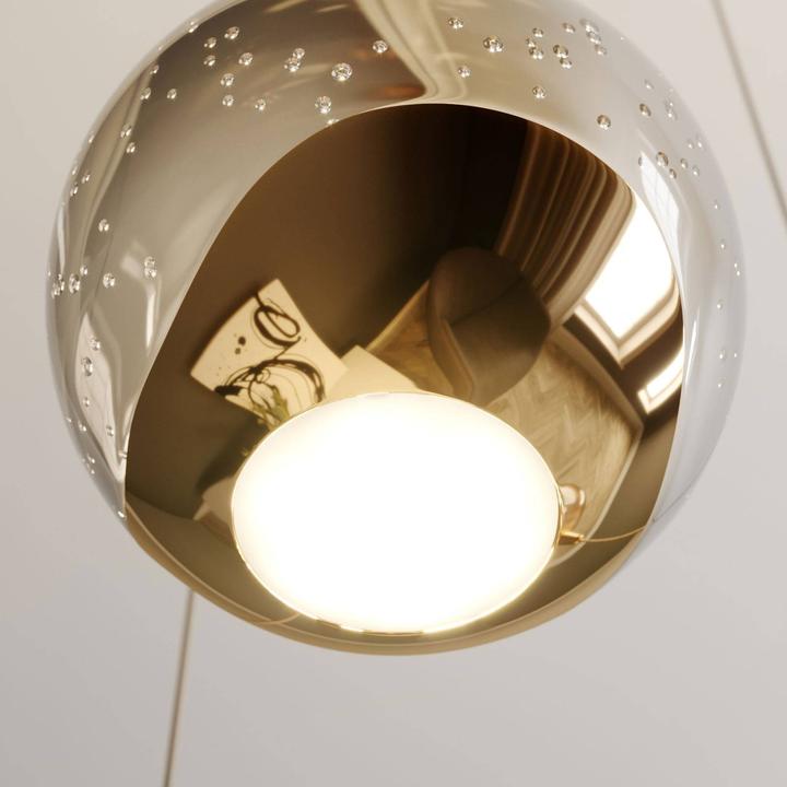 Actual product image Lucande Hayley 3 pendant light Clear/Gold (1175 lm)
