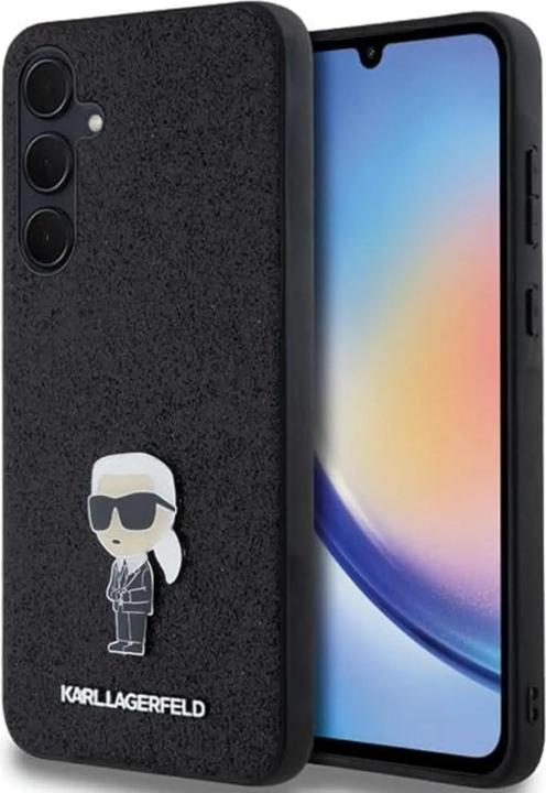 Produktbild Karl Lagerfeld KLHCSA35GKNPSK A35 A356 czarny/black hardcase Fixed Glitter Ikonik Logo Metal Pin (Samsung Galaxy A35)