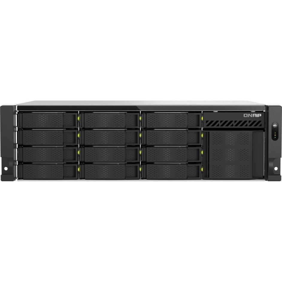 QNAP 3u Short-Depth Rackmount NAS (0 TB), NAS, Schwarz, Grau