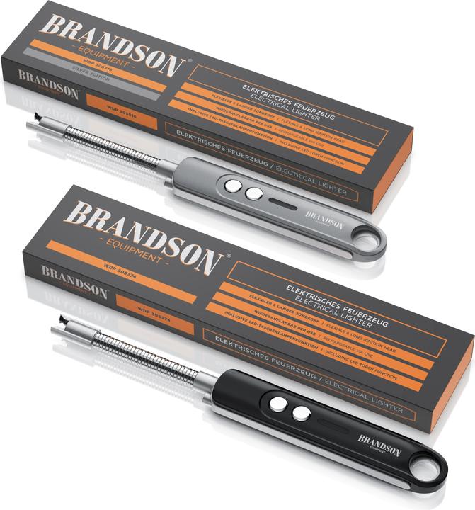 Actual product image Brandson 2x Stabfeuerzeug elektrisch, Lichtbogen Feuerzeug, Kerzenanzünder, USB aufladbar, für Kerze, Gasherd