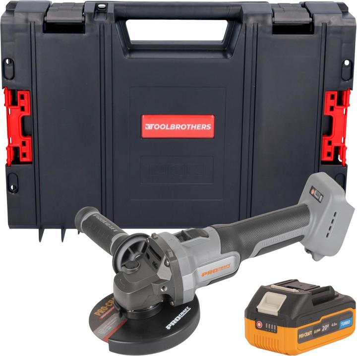 Produktbild Procraft Industrial AG125Abb Akku Winkelschleifer 20 V 125 mm Brushless + 1x Akku 4,0 Ah + RHINO (125 mm)