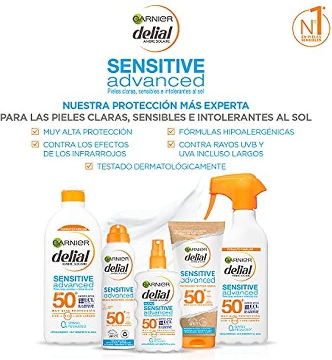 Image du produit Garnier Lait protecteur SENSITIVE ADVANCED SPF50+ 175 ml (Lait solaire, SPF 50, 175 ml)