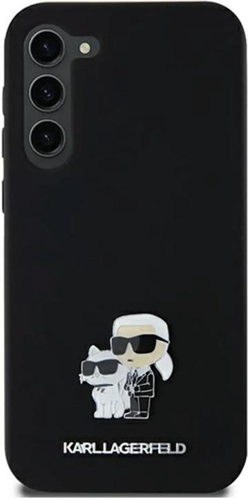 Actual product image Karl Lagerfeld KLHCSA35SMHKCNPK A35 A356 hardcase czarny/black Silicone Karl&Choupette Metal Pin (Samsung Galaxy A35)