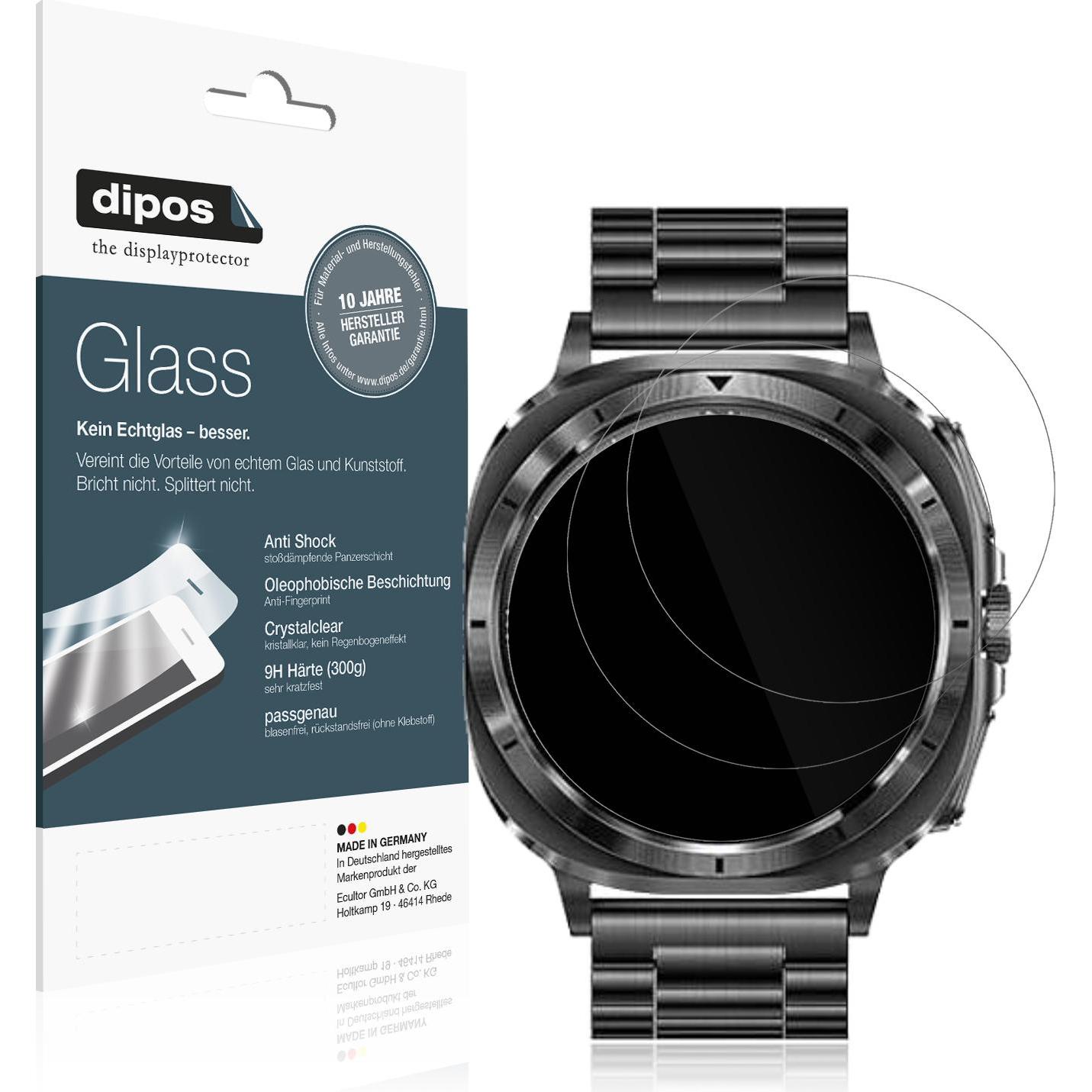 Dipos Anti-Shock Displayschutz 9H, Smartwatch Schutzfolie, Transparent