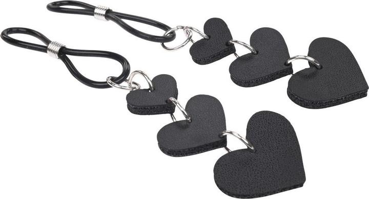 Productafbeelding Sportsheets Sex And Mischief Hart tepelbandjes zwart 10 cm