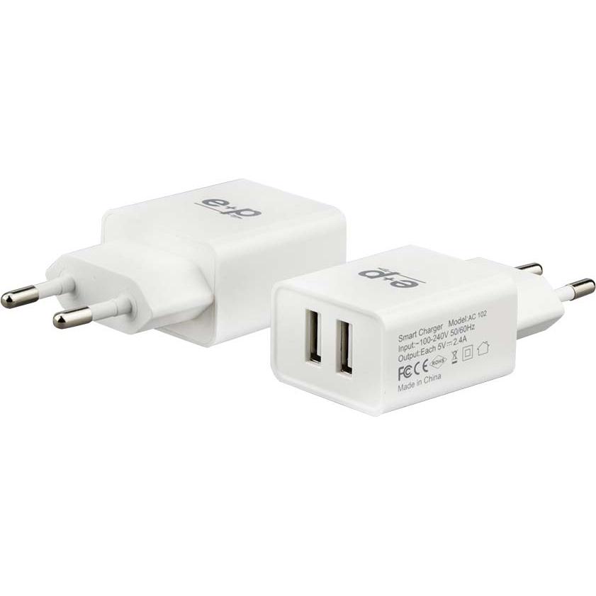 Thumbnail - E+P AC 102 USB Ladegerät 2-fach 2400mA, USB Ladegerät, Grau