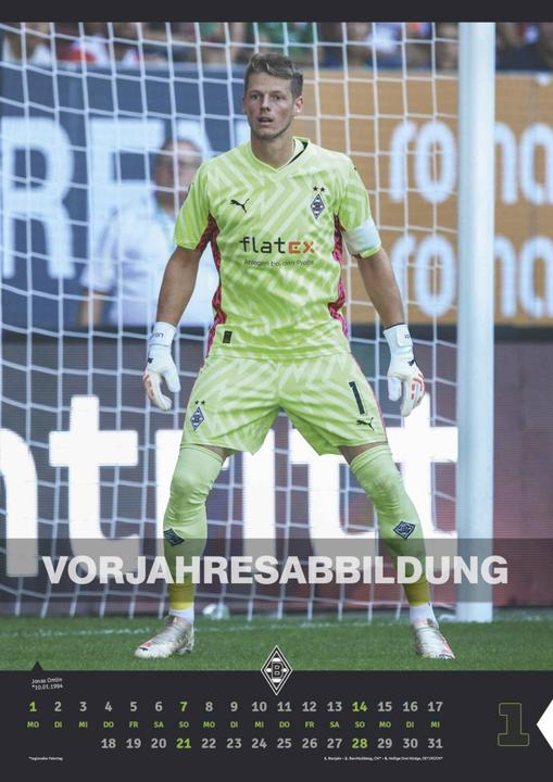 Produktbild Borussia Mönchengladbach 2025 - Fussball-Kalender - Wand-Kalender - Fan-Kalender - 29,7x42 - Sport (Harter Einband, Deutsch)