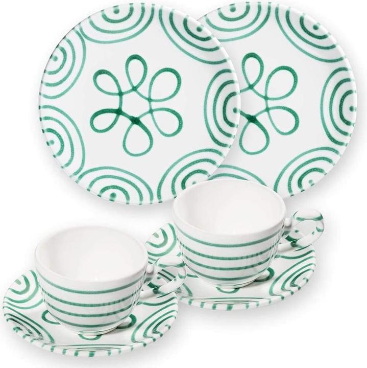 Image du produit Gmundner Keramik Petit-déjeuner Flamme verte pour 2 coupes
